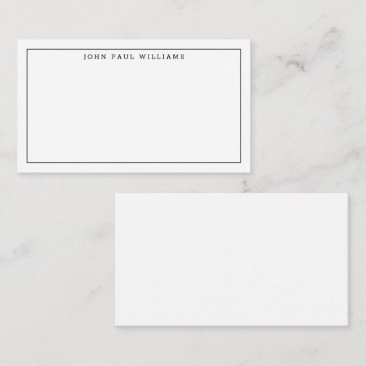 Carte De Correspondance Bordure mince classique simple professionnelle (Devant / Derrière)