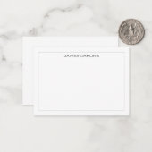 Carte De Correspondance Bordure mince gris simple moderne professionnel (Devant/Arrière en situation)