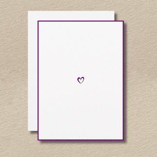 Carte De Correspondance Bordure minimale Violet prune Petit cœur sans text