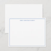 Carte De Correspondance Bordure moderne bleu marine (Devant / Derrière)