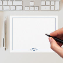 Bordure monogramme minimaliste à trois lettres