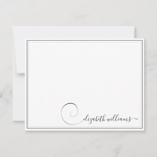 Carte De Correspondance Bordure noire Calligraphie manuscrite Stationgraph (Devant)