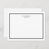 Carte De Correspondance Bordure noire et blanche Moderne Simple (Devant / Derrière)