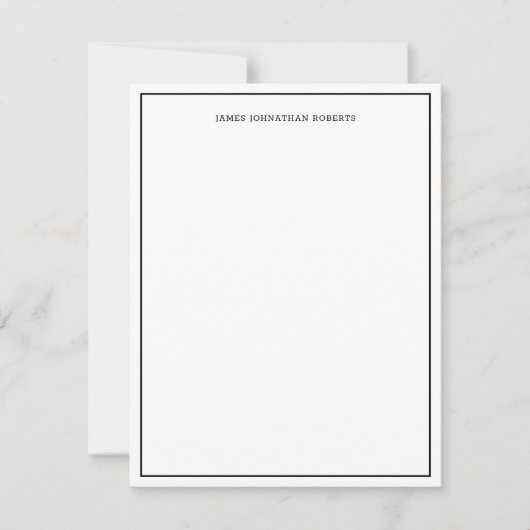 Carte De Correspondance Bordure noire moderne et simple (Devant)