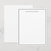 Carte De Correspondance Bordure noire moderne et simple (Devant / Derrière)