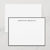 Carte De Correspondance Bordure noire Tous les Casquettes Nom complet (Devant / Derrière)