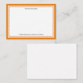 Carte De Correspondance Bordure orange classique et points Monogramme (Devant / Derrière)