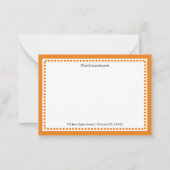 Carte De Correspondance Bordure orange classique et points Monogramme (Devant)