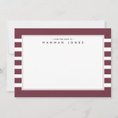 Carte De Correspondance Bordure rouge blanche rayée moderne (Devant)