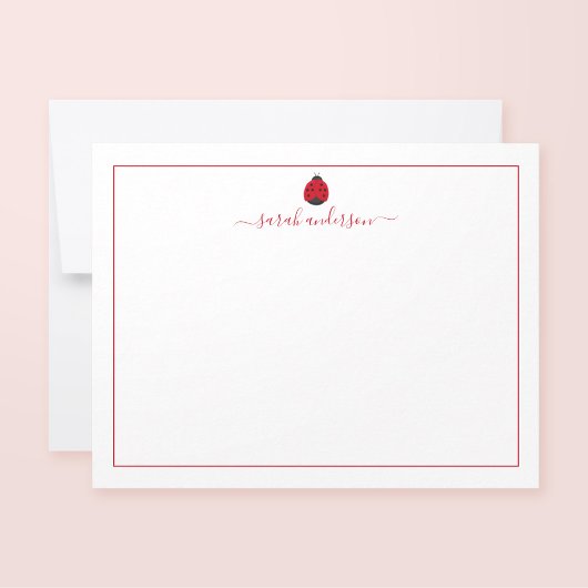 Carte De Correspondance Bordure rouge Ladybug personnalisée