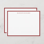 Carte De Correspondance Bordure rouge profonde de base personnalisée (Devant / Derrière)