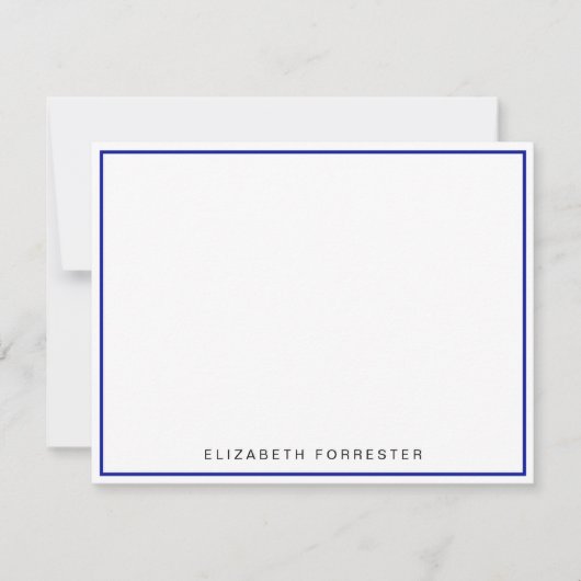 Carte De Correspondance Bordure simple bleue classique (Devant)