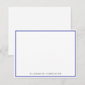 Carte De Correspondance Bordure simple bleue classique (Devant / Derrière)