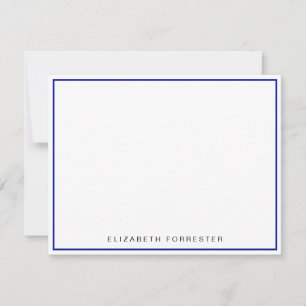 Carte De Correspondance Bordure simple bleue classique