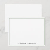 Carte De Correspondance Bordure simple classique verte Sage (Devant / Derrière)