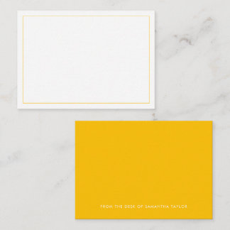 Carte De Correspondance Bordure simple jaune moderne à partir du budget bu