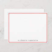 Carte De Correspondance Bordure simple rose rouge classique (Devant / Derrière)