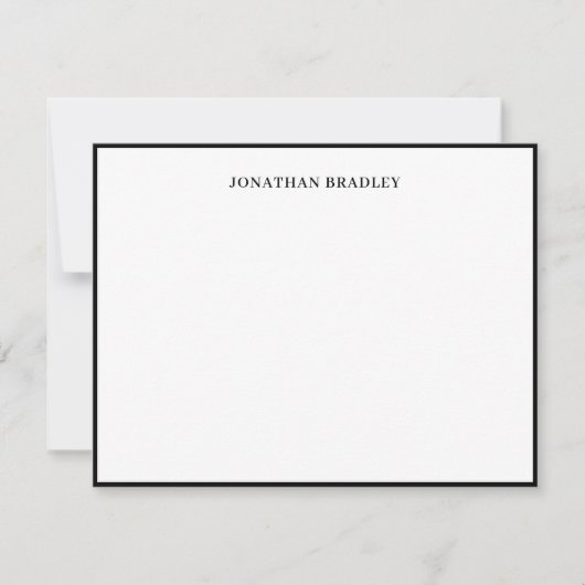 Carte De Correspondance Bordure Simple Typographie Élégante (Devant)