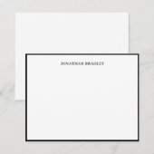 Carte De Correspondance Bordure Simple Typographie Élégante (Devant / Derrière)
