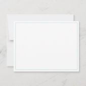 Carte De Correspondance Bordure turquoise de script simple personnalisée (Dos)