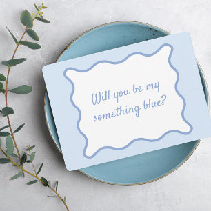 Carte De Correspondance Bordure vague moderne quelque chose Blue Crew Prop