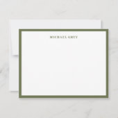 Carte De Correspondance Bordure verte olive moderne professionnelle (Devant)