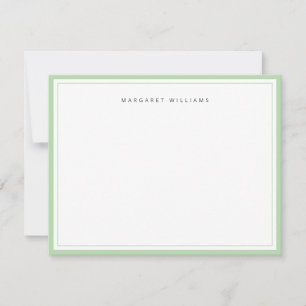 Carte De Correspondance Bordure verte Sage Simple Minimaliste