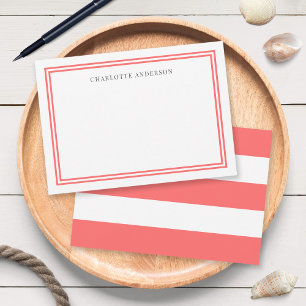 Carte De Correspondance Bordures de couleur personnalisées et bandes blanc