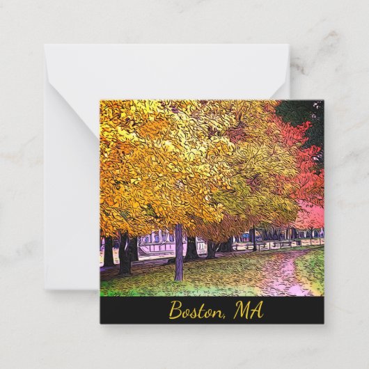 Carte De Correspondance Boston, Massachusetts Fall Foliage Comic Art 0533 (Devant)