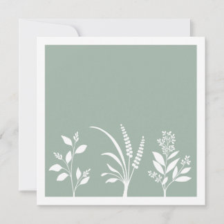 Carte De Correspondance Botanic Serenade Sage Green Silhouettes Minimalist