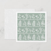 Carte De Correspondance Botanic Serenade Soft Sage Minimalist Silhouettes (Devant / Derrière)