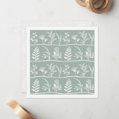 Carte De Correspondance Botanic Serenade Soft Sage Minimalist Silhouettes (Devant/Arrière en situation)