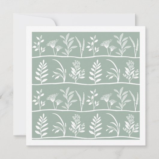 Carte De Correspondance Botanic Serenade Soft Sage Minimalist Silhouettes (Devant)