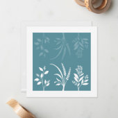 Carte De Correspondance Botanic Serenade Spring Meadow Blue Floral Minimal (Devant/Arrière en situation)