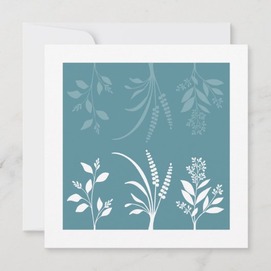 Carte De Correspondance Botanic Serenade Spring Meadow Blue Floral Minimal (Devant)