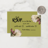 Carte De Correspondance Botanique classique en or RSVP (Devant/Arrière en situation)
