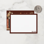 Carte De Correspondance Botanique d'automne moderne (Devant/Arrière en situation)