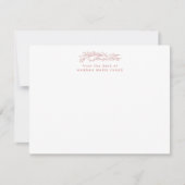 Carte De Correspondance Botanique Rose Pâle Rustique Simple (Devant)