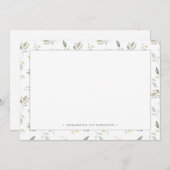 Carte De Correspondance Botanique Vert aquarelle Feuille Motif (Devant / Derrière)