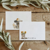 Carte De Correspondance Bottes de jardin Tournesol Monogramme Personnalisé