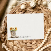Carte De Correspondance Bottes de jardin Tournesol Monogramme Personnalisé