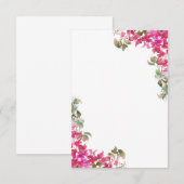 Carte De Correspondance Bougainvillea Fleurs Aquarelle Magenta (Devant / Derrière)