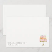 Carte De Correspondance Boulangerie de gâteau couleur pastel minimum (Devant / Derrière)