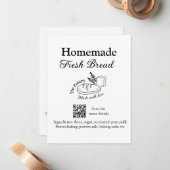 Carte De Correspondance Boulangerie de pain frais ajouter nom ingrédients (Devant/Arrière en situation)