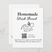 Carte De Correspondance Boulangerie de pain frais ajouter nom ingrédients (Devant / Derrière)
