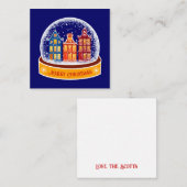 Carte De Correspondance Boule à neige Village d'Amsterdam Mini Noël (Devant / Derrière)