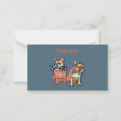 Carte De Correspondance Bouledogue français joue avec plaisir (Devant)