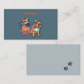 Carte De Correspondance Bouledogue français joue avec plaisir (Devant / Derrière)