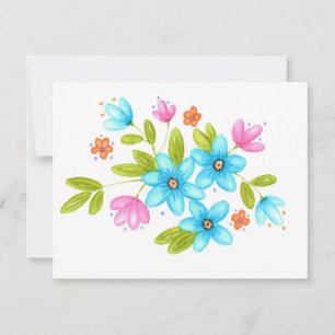 Carte De Correspondance Bouquet aquarelle multicolore