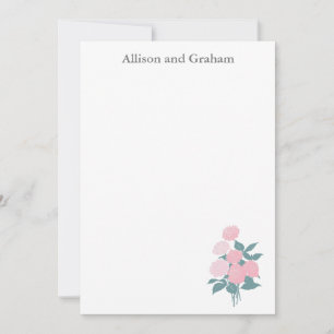 Carte De Correspondance Bouquet de fleurs roses Dessin personnalisé